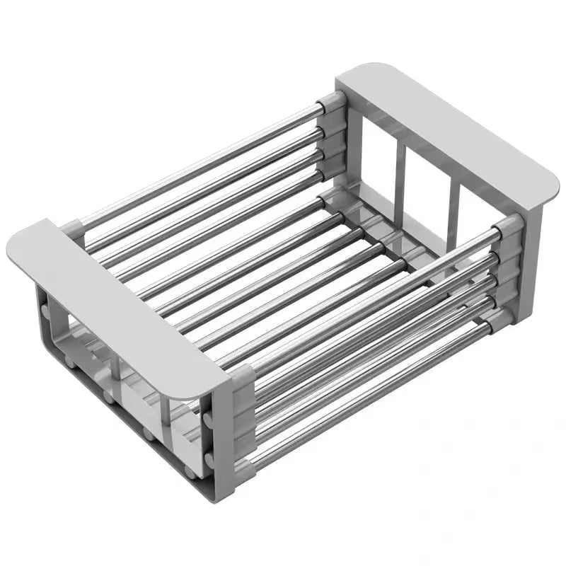 Folding Kitchen Sink Drain Rack Stainless Steel Dish Drying Rack Space Saving Sink Organizer