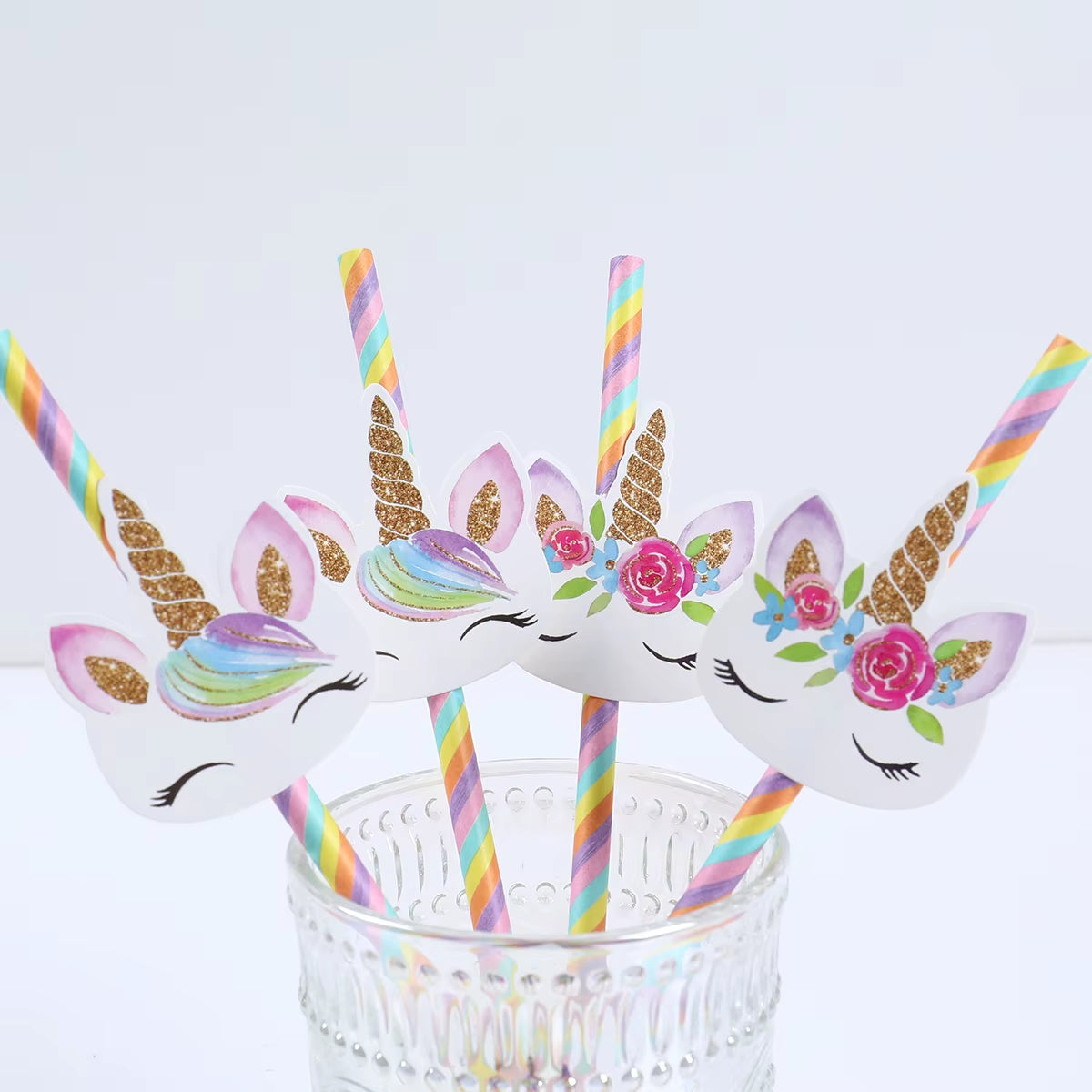 20 Unicorn Party Straws – Disposable Birthday Decorations for Kids, Baby Shower, Pool & Wedding