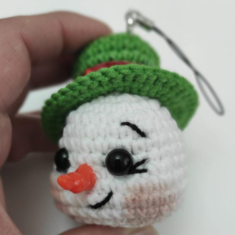 Crochet Snowman Bauble, Christmas Crochet, Snowman Christmas Tree Ornament, Crochet Snowman Keychain, Christmas Day Gift (Handmade Goods Will Be Made by Hand so the Production Time Will Be a Little Longer)