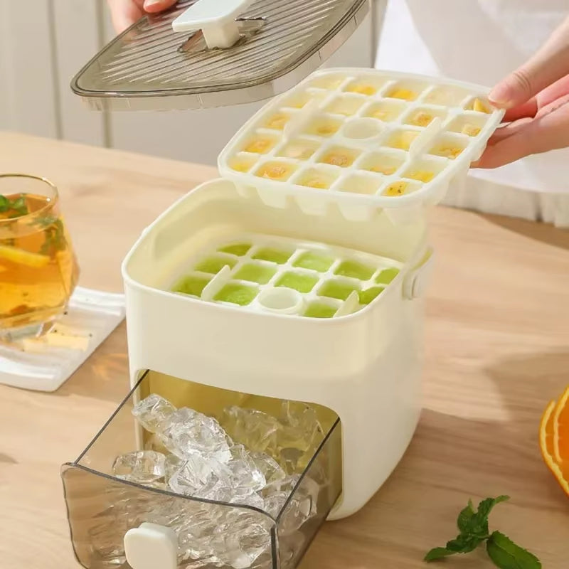 48-Grid Ice Cube Tray with One-Touch Release | Reusable Ice Maker for Freezer & Drinks