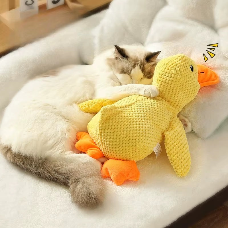 Plush Duck Dog Toy – Chew-Resistant Squeaky Toy for Small & Large Dogs