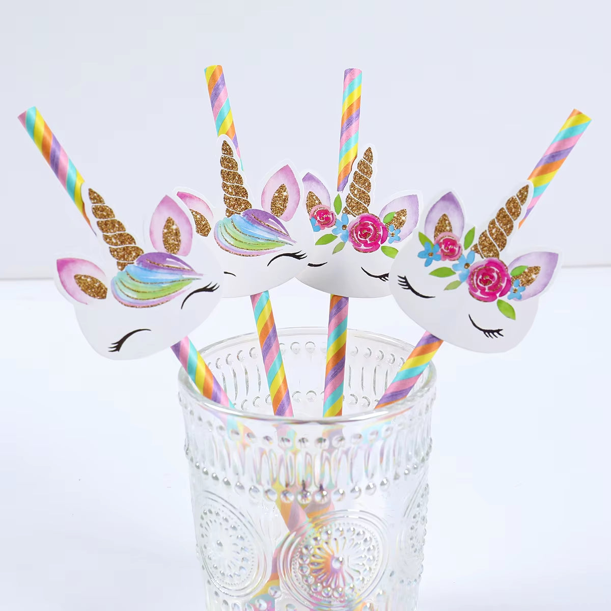 20 Unicorn Party Straws – Disposable Birthday Decorations for Kids, Baby Shower, Pool & Wedding