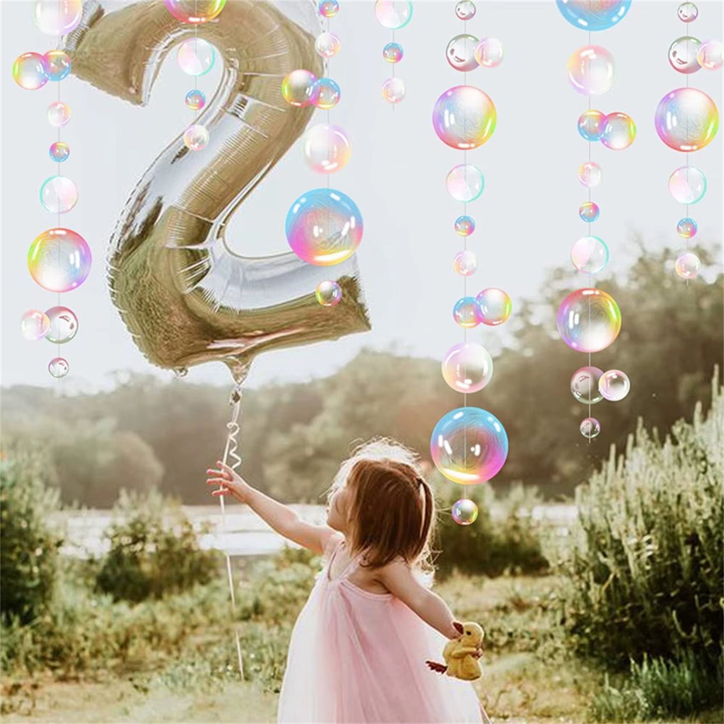 Under the Sea Bubble Garland – Ocean Theme Hanging Banner for Mermaid Birthday Party Decor