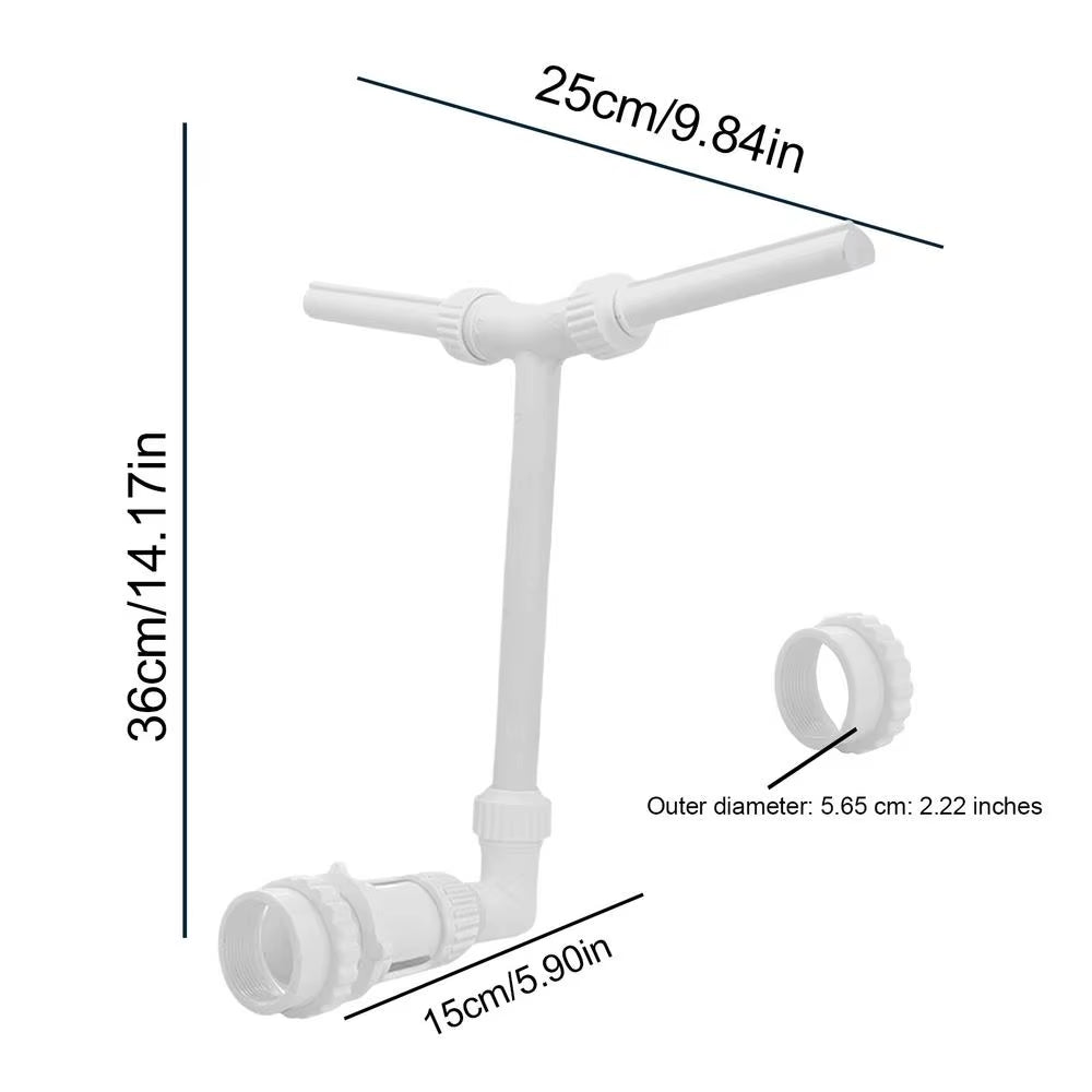 Adjustable Double Spray Pool Fountain – Cooling Waterfall Sprinkler for Inground Swimming Pools & Water Sports