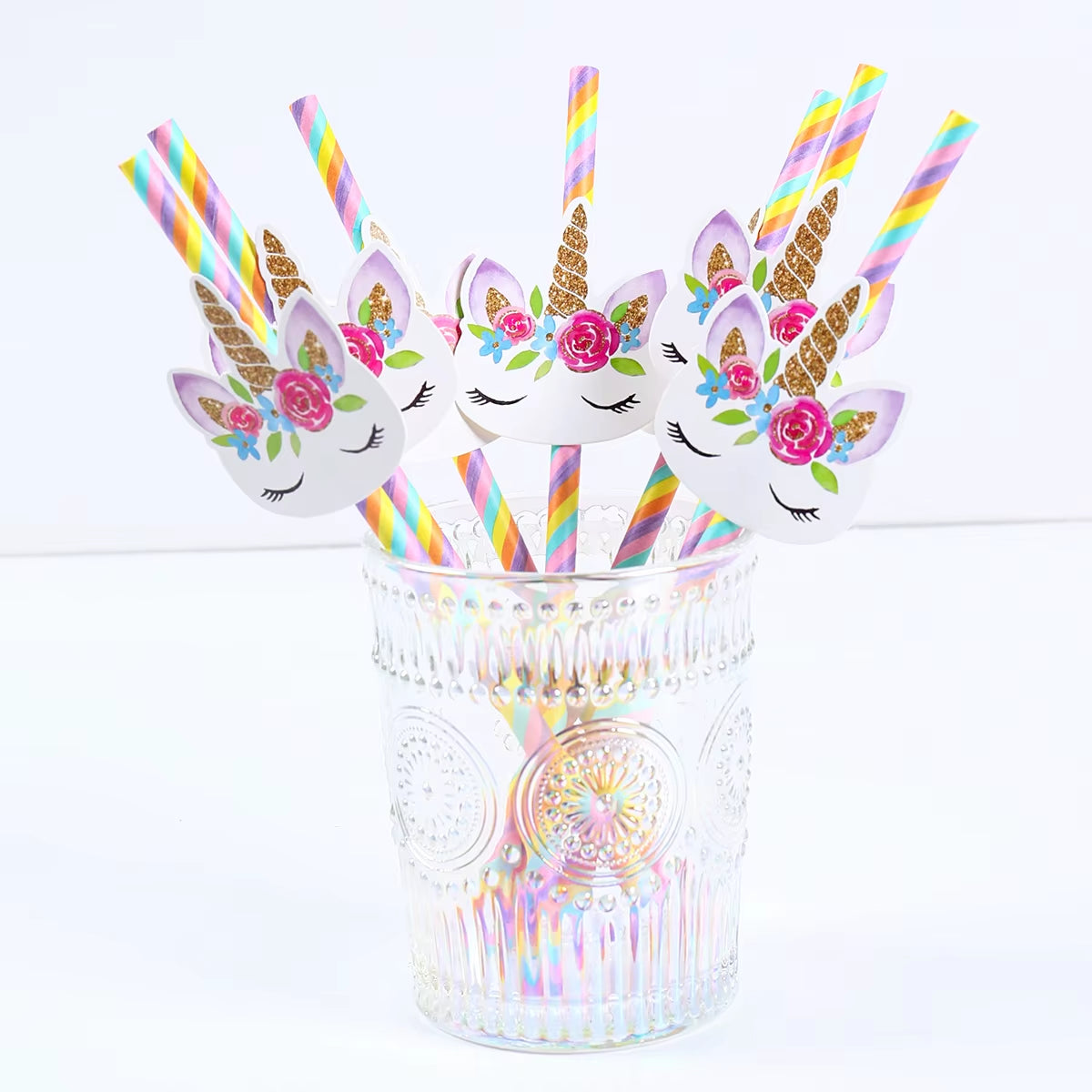 20 Unicorn Party Straws – Disposable Birthday Decorations for Kids, Baby Shower, Pool & Wedding