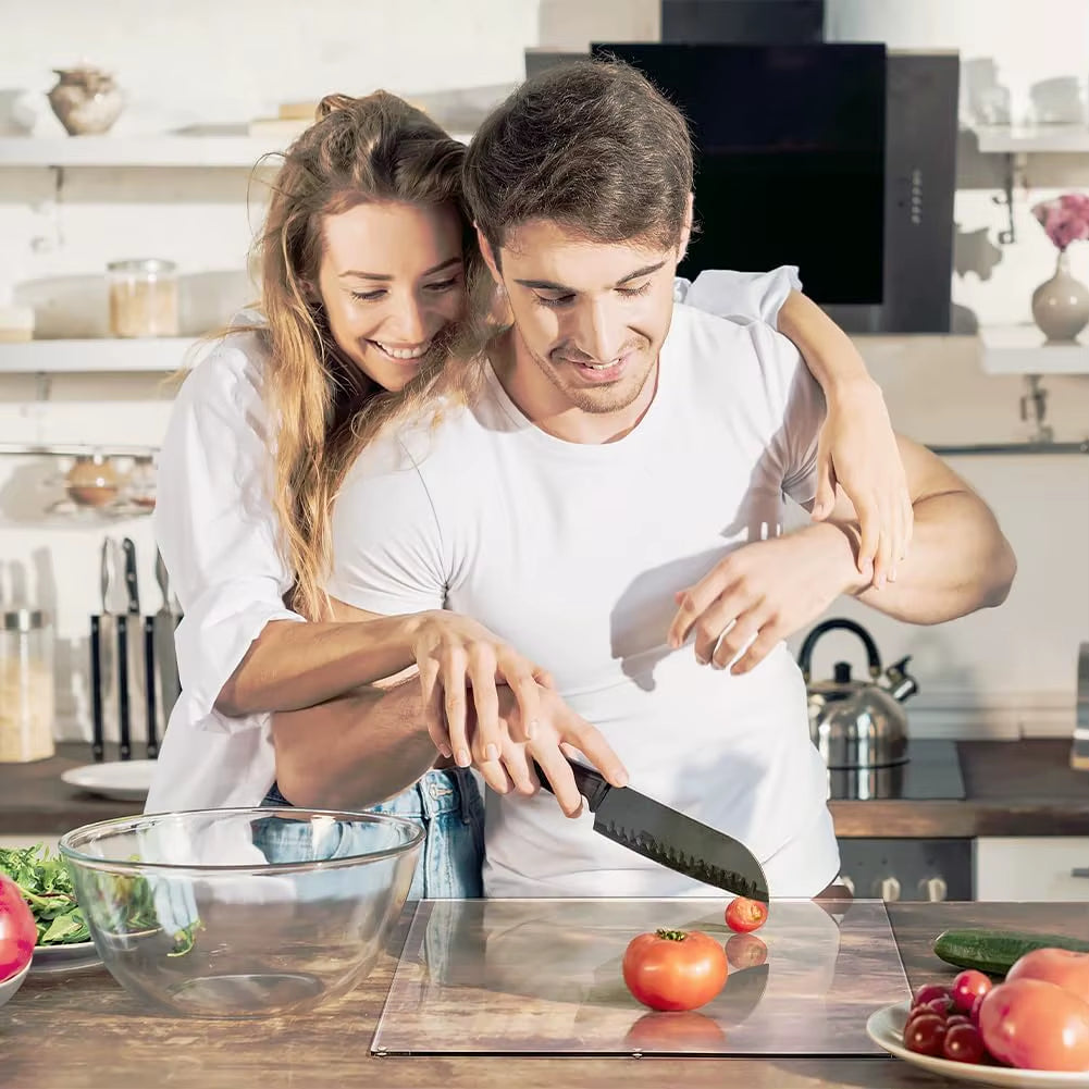 Acrylic Transparent Cutting Board with Lip – Anti-Slip Countertop Protector for Kitchen