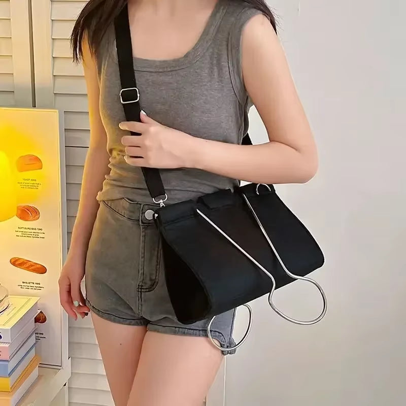 2024 Felt Binder Clip Shoulder Bag – Stylish Girls Office Handbag It keeps key terms like 2024, felt, binder clip, shoulder bag, girls, office, and handbag—great for visibility and appeal. 
