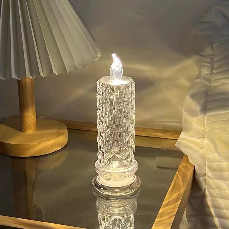 Crystal Rose LED Table Lamp – Ambient Light for Wedding & Decor