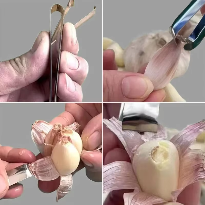 Stainless Steel Garlic Peeler Tool – Quick & Easy Garlic Skin Remover for Kitchen