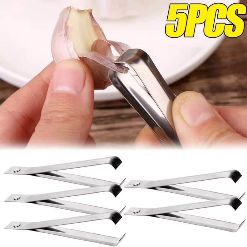 Stainless Steel Garlic Peeler Tool – Quick & Easy Garlic Skin Remover for Kitchen