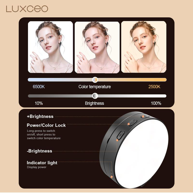 3-In-1 Magnetic Beauty Selfie Light for Phones – 360° LED Ring Light with Magsafe, Mirror and Phone Stand – Portable Rechargeable Fill Light for Makeup, Live Streaming, Video Calls, Compatible with Iphone 17