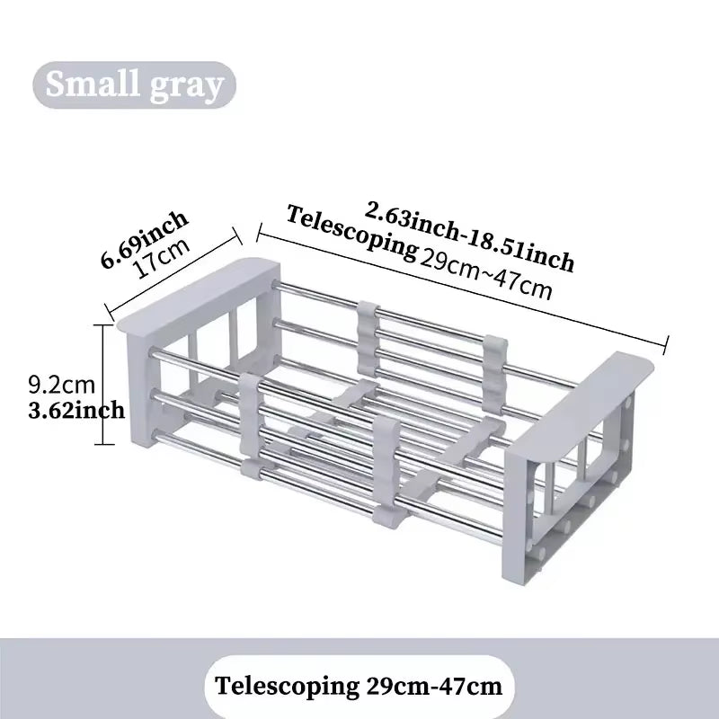 Folding Kitchen Sink Drain Rack Stainless Steel Dish Drying Rack Space Saving Sink Organizer