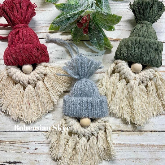 Charming Gnome Macrame Boho Wall Hanging - Ideal for Christmas Gifts and Festive Decor