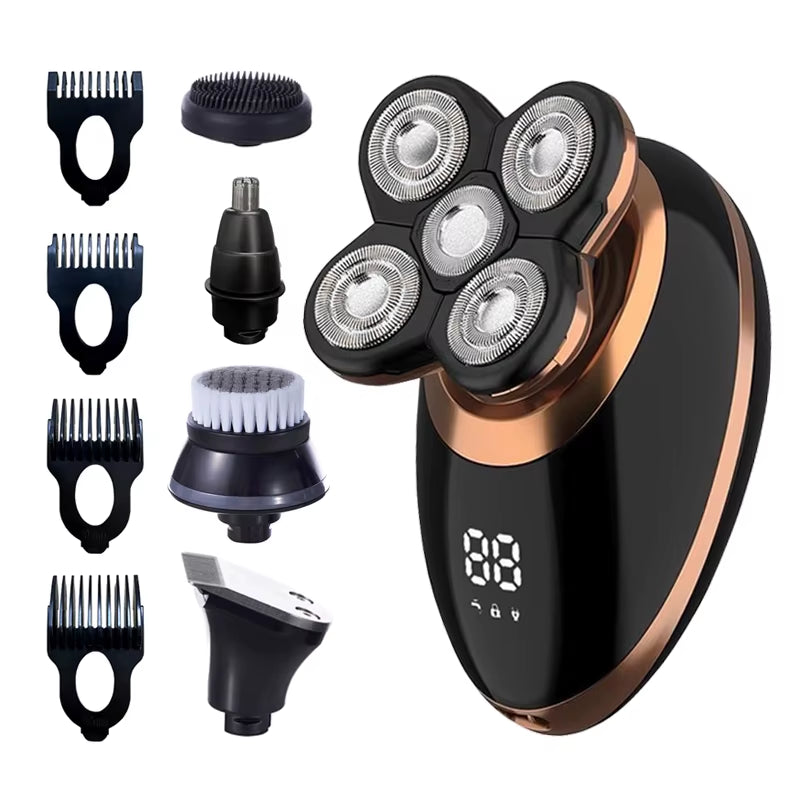  Rechargeable 5-Blade Razor – Head, Beard, Nose Trim