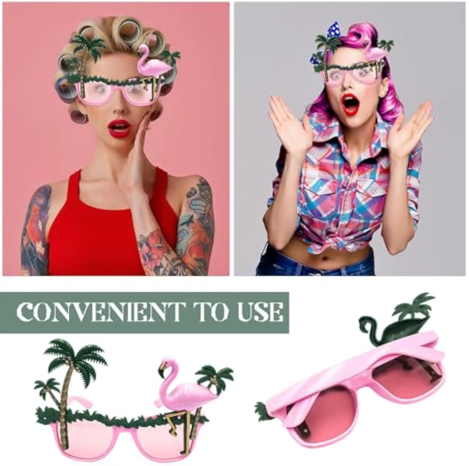 Hawaiian Luau Party Glasses – Funny Sunglasses & Photo Props for Summer Beach or Pool Birthday Decor