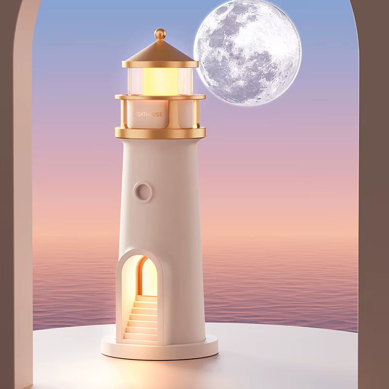 Moon Lamp Projection Lighthouse Lamps Night Light Remote Control Bluetooth Music Motion Sensor Ambient Lights Xmas Birthday Gift