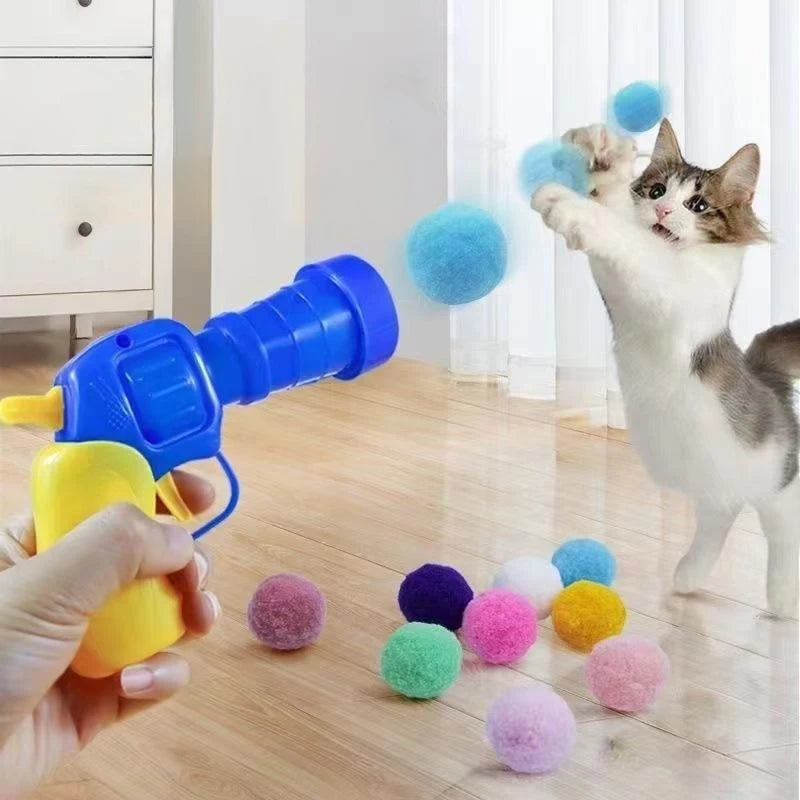Cat Plush Ball Shooting Toy Silent Pet Game