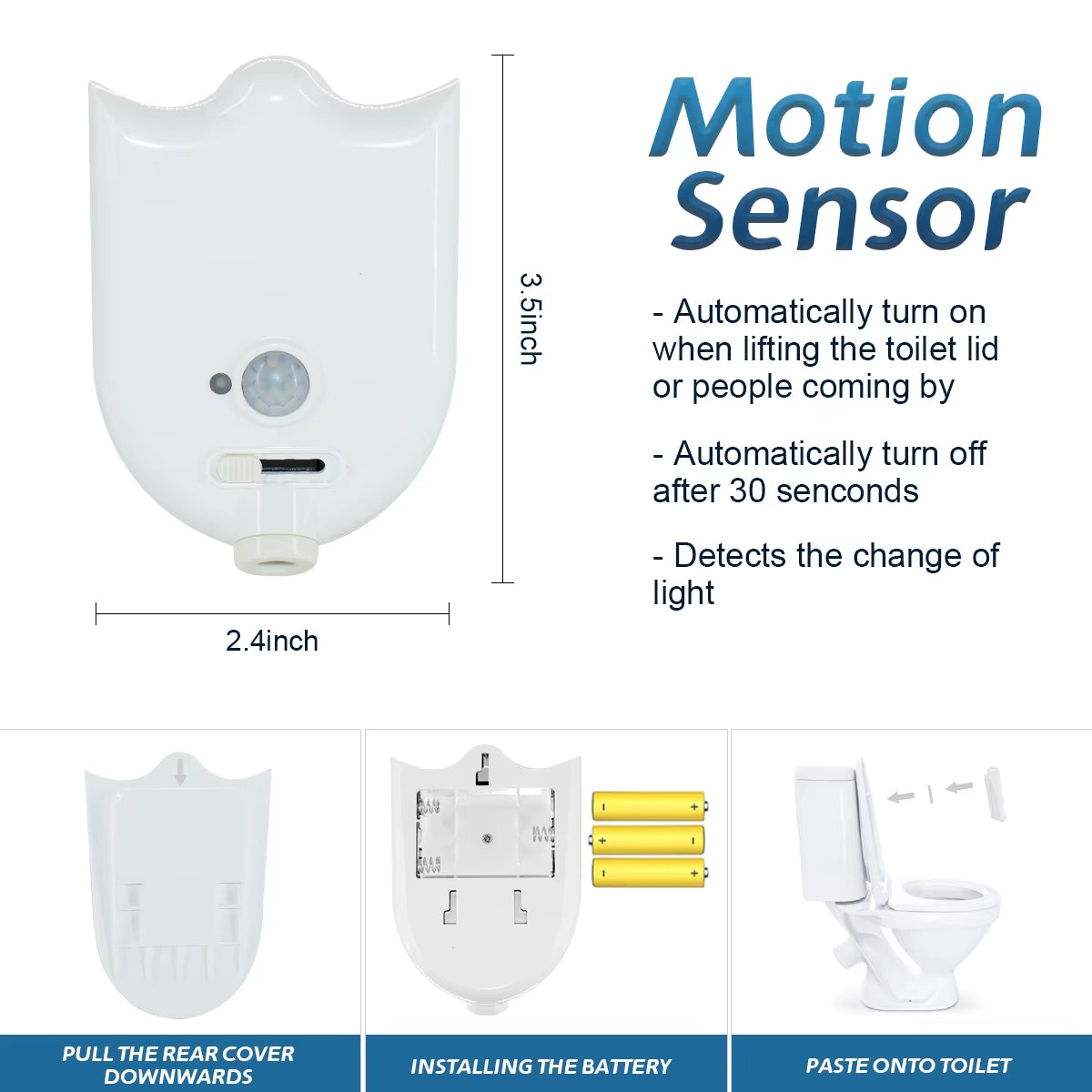Motion Sensor LED Toilet Night Light – Automatic Toilet Bowl Backlight for Safe Night Use