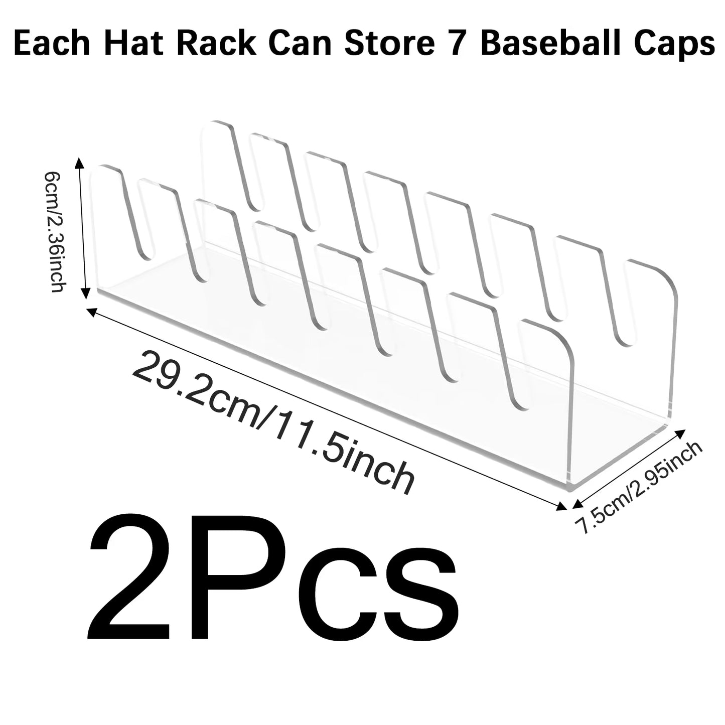Acrylic Baseball Cap Holder – Durable Hat Storage Rack for Closet, Bedroom & Store Display