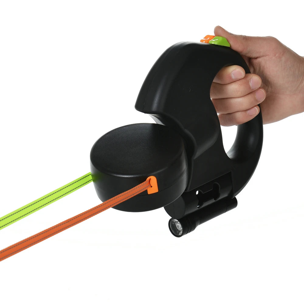 3M Retractable Dog Leash with LED Light – Reflective No-Tangle Leash for Small Dogs