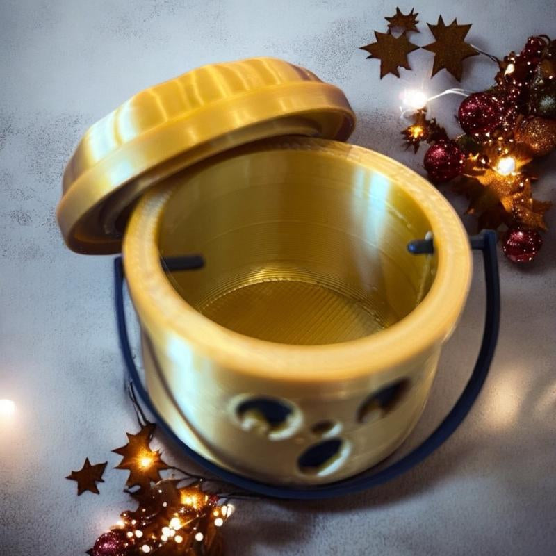 Holly Jolly Mini Bucket for Holiday Christmas Decor Container