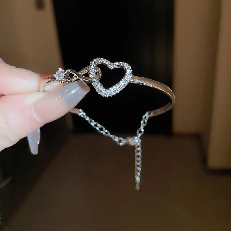 To My Daughter Forever Connected Bracelet – Infinity Heart CZ Gift from Mom with Message Card & Gift Box