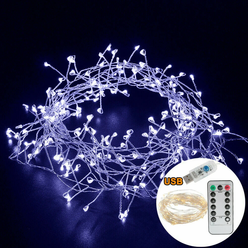 LED String Light USB Copper Wire Firecracker Fairy Lights 8 Modes Multicolor Remote Control Garland Lamp Wedding Xmas Home Decor