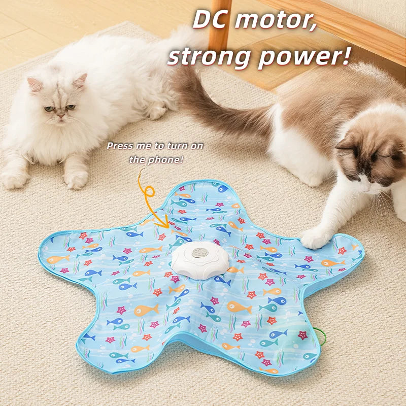Cat Toys Interactive Hide and Seek Cat Toy with Mouse Squeaky Motion Activated Moving Concealed Feathers Kitten Teaser Toy