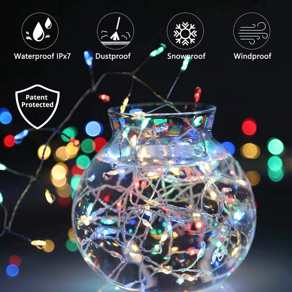 LED String Light USB Copper Wire Firecracker Fairy Lights 8 Modes Multicolor Remote Control Garland Lamp Wedding Xmas Home Decor