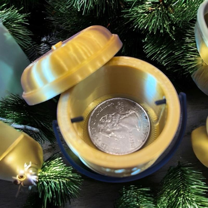 Holly Jolly Mini Bucket for Holiday Christmas Decor Container