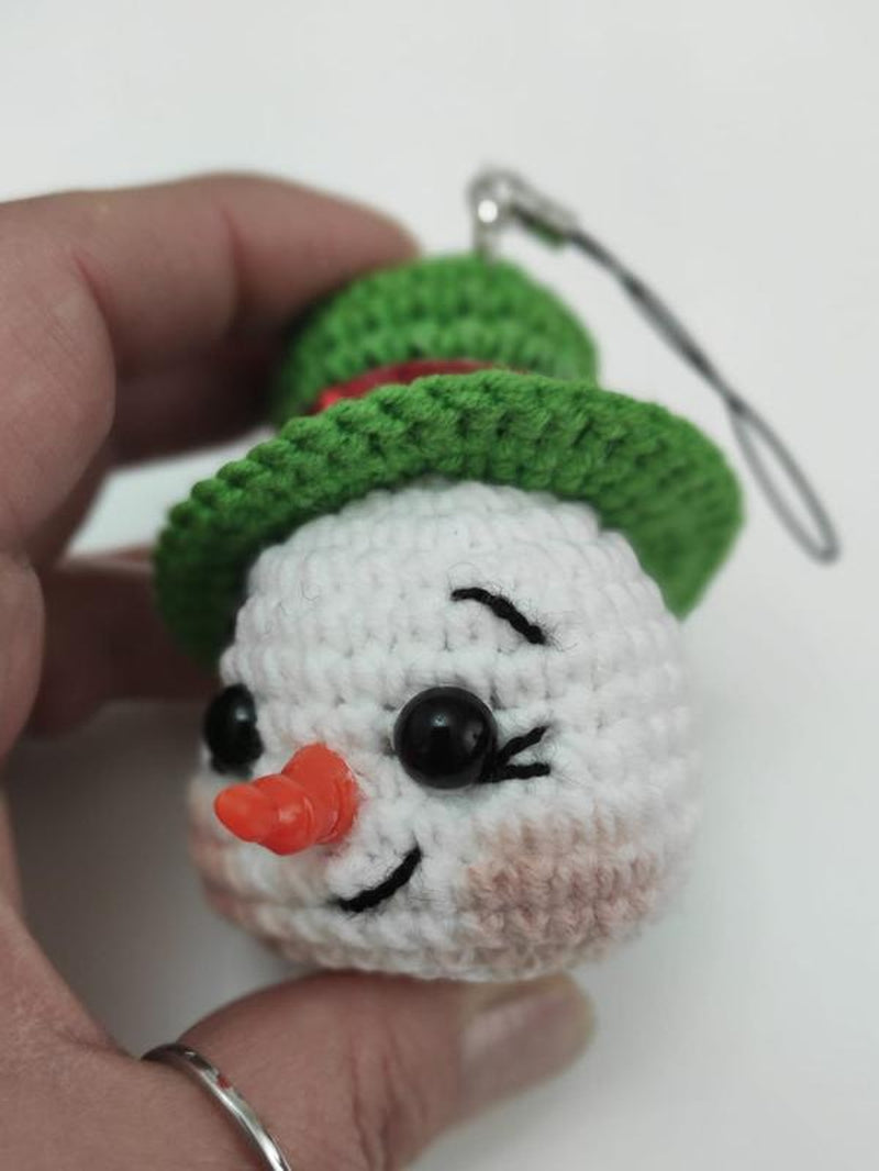 Crochet Snowman Bauble, Christmas Crochet, Snowman Christmas Tree Ornament, Crochet Snowman Keychain, Christmas Day Gift (Handmade Goods Will Be Made by Hand so the Production Time Will Be a Little Longer)