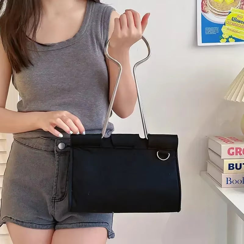 2024 Felt Binder Clip Shoulder Bag – Stylish Girls Office Handbag It keeps key terms like 2024, felt, binder clip, shoulder bag, girls, office, and handbag—great for visibility and appeal. 