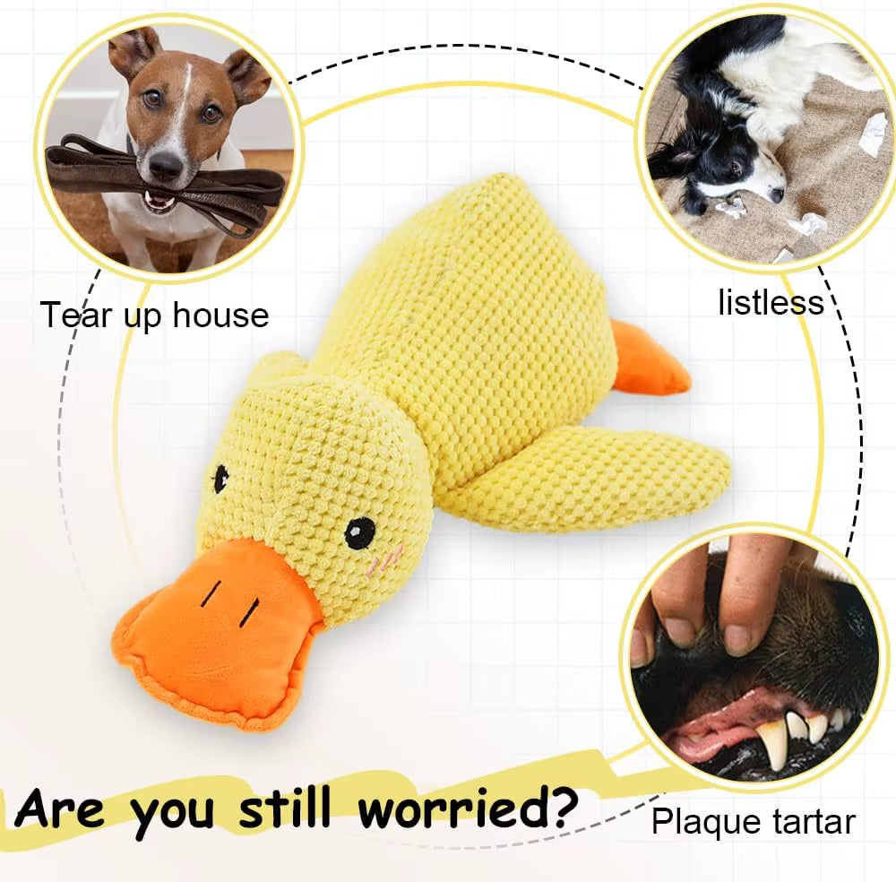 Plush Duck Dog Toy – Chew-Resistant Squeaky Toy for Small & Large Dogs