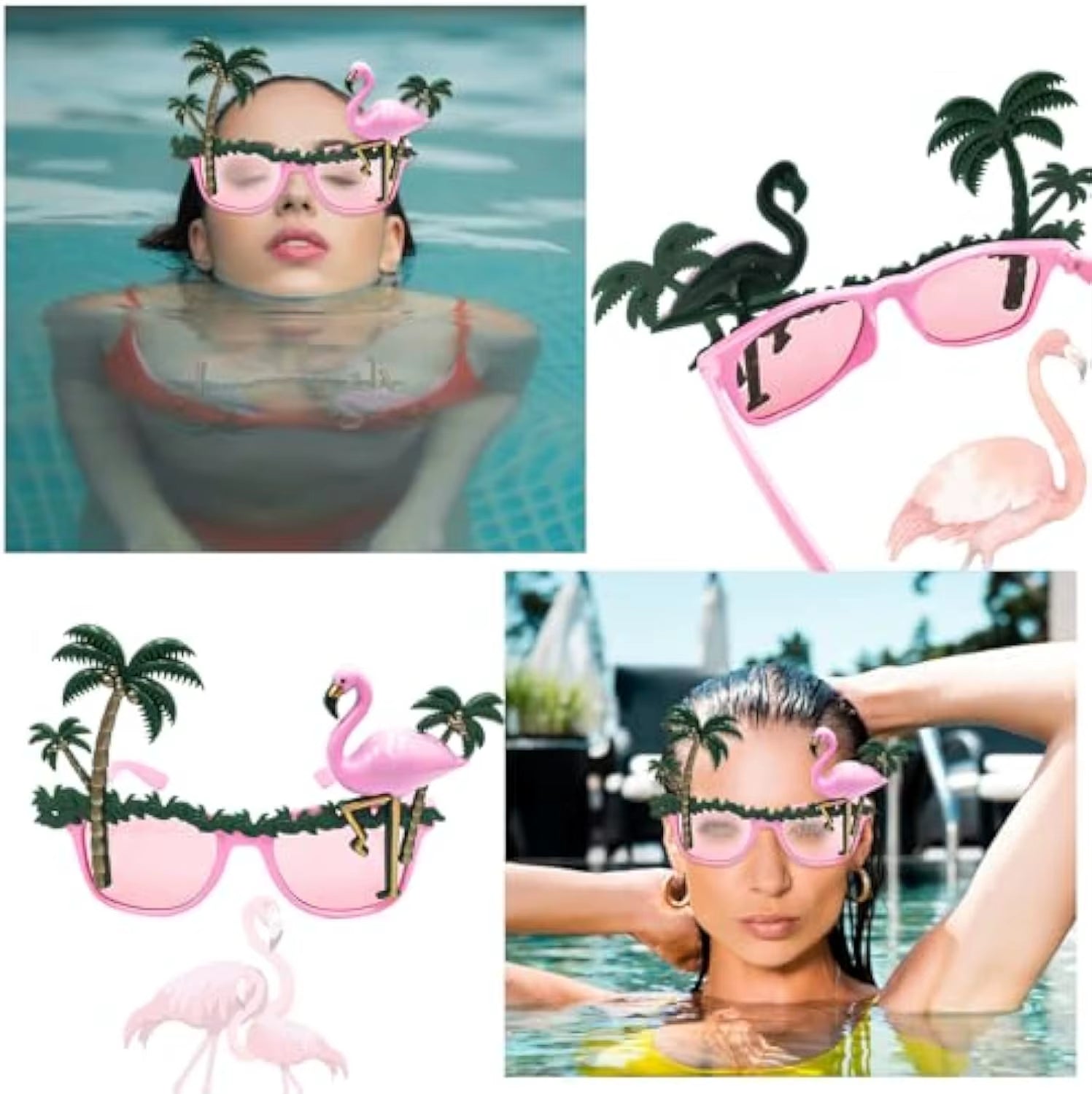 Hawaiian Luau Party Glasses – Funny Sunglasses & Photo Props for Summer Beach or Pool Birthday Decor