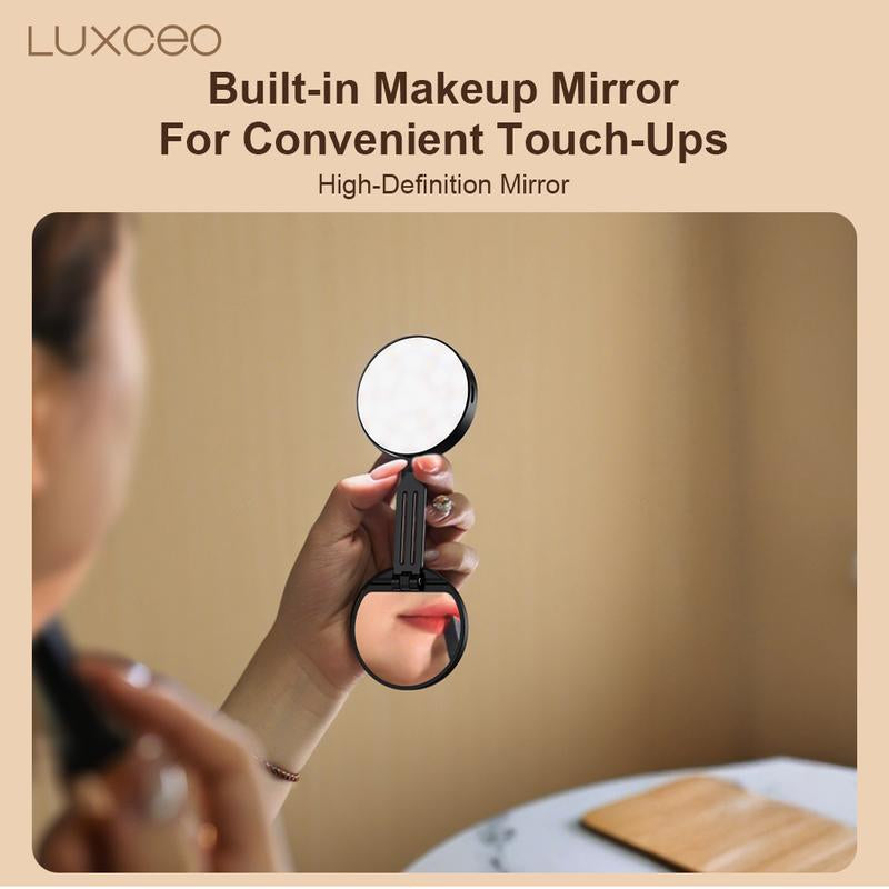 3-In-1 Magnetic Beauty Selfie Light for Phones – 360° LED Ring Light with Magsafe, Mirror and Phone Stand – Portable Rechargeable Fill Light for Makeup, Live Streaming, Video Calls, Compatible with Iphone 17