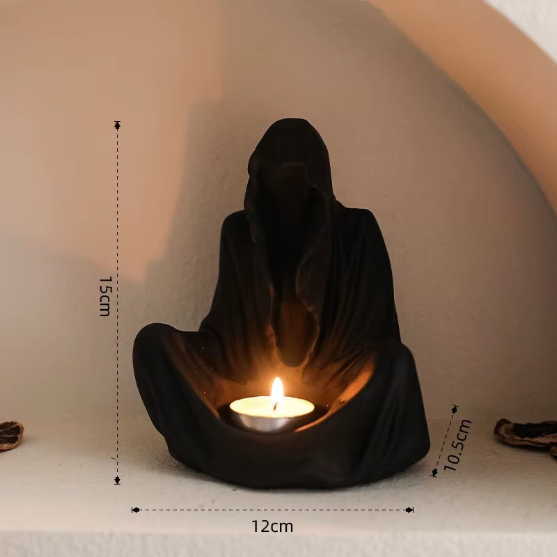 Nordic Ghost Wizard Candle Holder Creative Resin Niche Creative Ornament Halloween Ghost Party Atmosphere Decoration