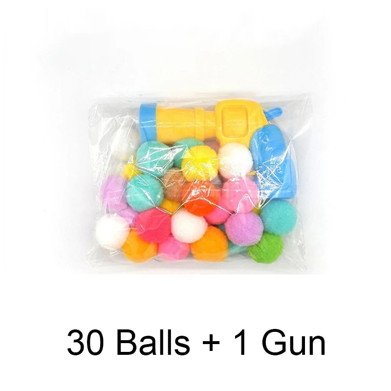 Cat Plush Ball Shooting Toy Silent Pet Game