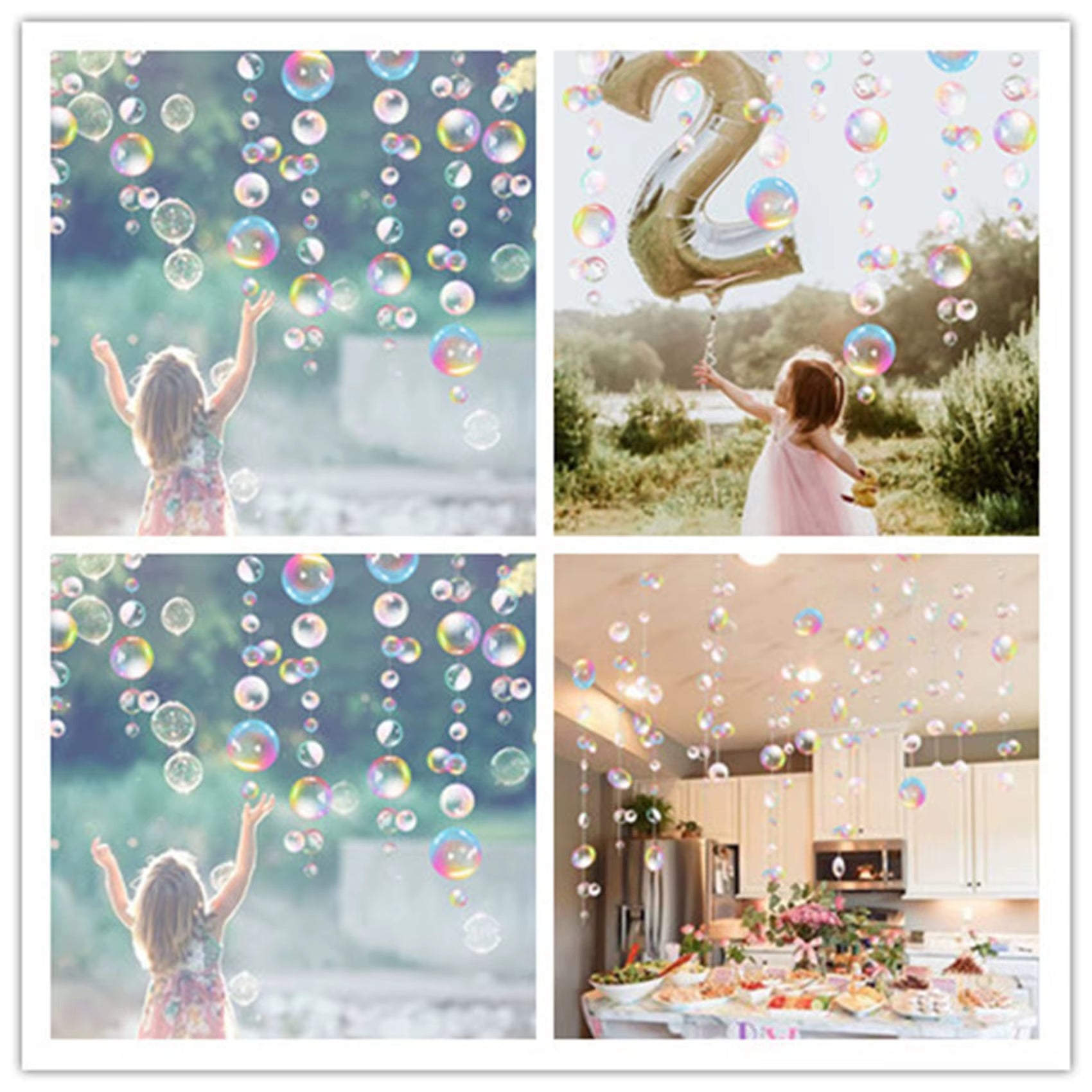 Under the Sea Bubble Garland – Ocean Theme Hanging Banner for Mermaid Birthday Party Decor