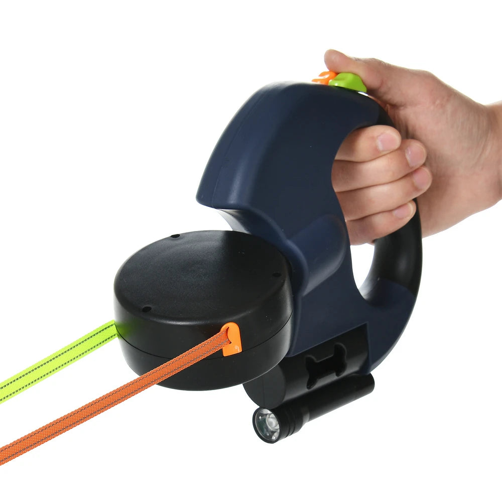 3M Retractable Dog Leash with LED Light – Reflective No-Tangle Leash for Small Dogs