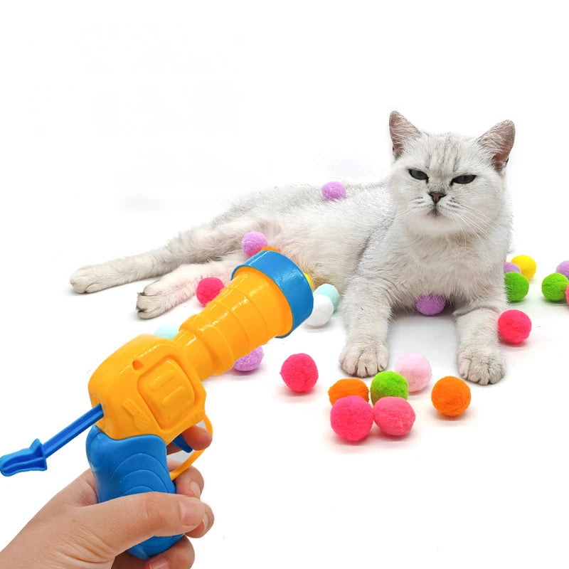 Cat Plush Ball Shooting Toy Silent Pet Game