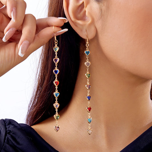 Luxury Black Zircon Tassel Earrings – Shiny Water Drop Design for Women, Bridal & Party Jewelry Gift