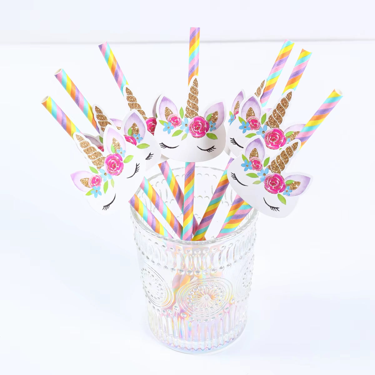 20 Unicorn Party Straws – Disposable Birthday Decorations for Kids, Baby Shower, Pool & Wedding