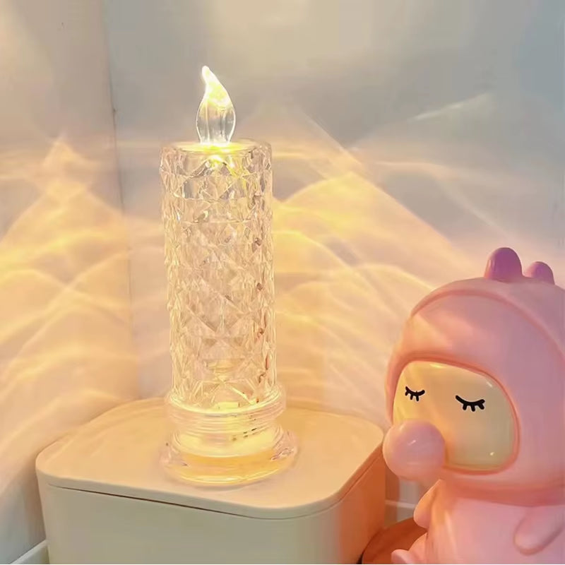 Crystal Rose LED Table Lamp – Ambient Light for Wedding & Decor