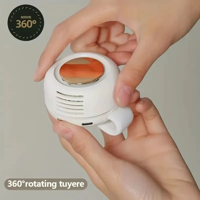 Outdoor Ventilation Mini Portable Fan Handheld Rechargeable Bladeless Electric Fan Clip Waist Fan Suitable for Desktop Small Fan